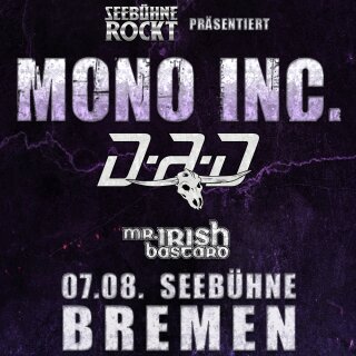 MONO INC. Open Air 07.08.2026 Bremen - Seebühne Rockt 4.0 - Sitzplatz