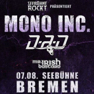 Vorzeitiger Einlass-Upgrade: MONO INC. Open Air 07.08.2026 Bremen - Seebühne Rockt 4.0